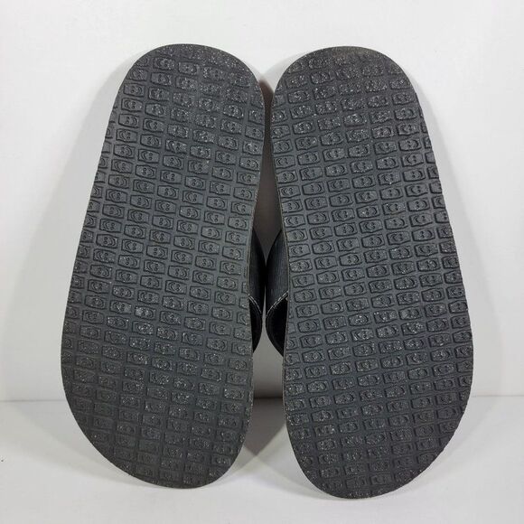 Sanuk Youth 2-3 Root Beer Cozy Flip Flop Sandals Black Casual Flats SBS2914 - Picture 7 of 8